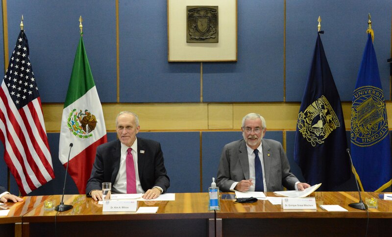 Reunión entre el Dr. Enrique Graue Wiechers, Rector de la UNAM, y el Dr. Kim A. Wilcox, Presidente de la Universidad de California.