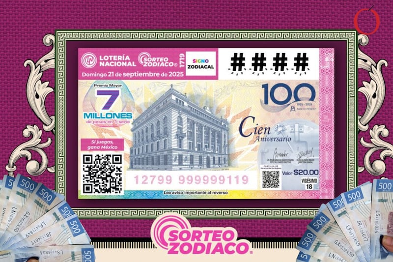 Sorteo Zodiaco 1718 de este domingo 7 de septiembre