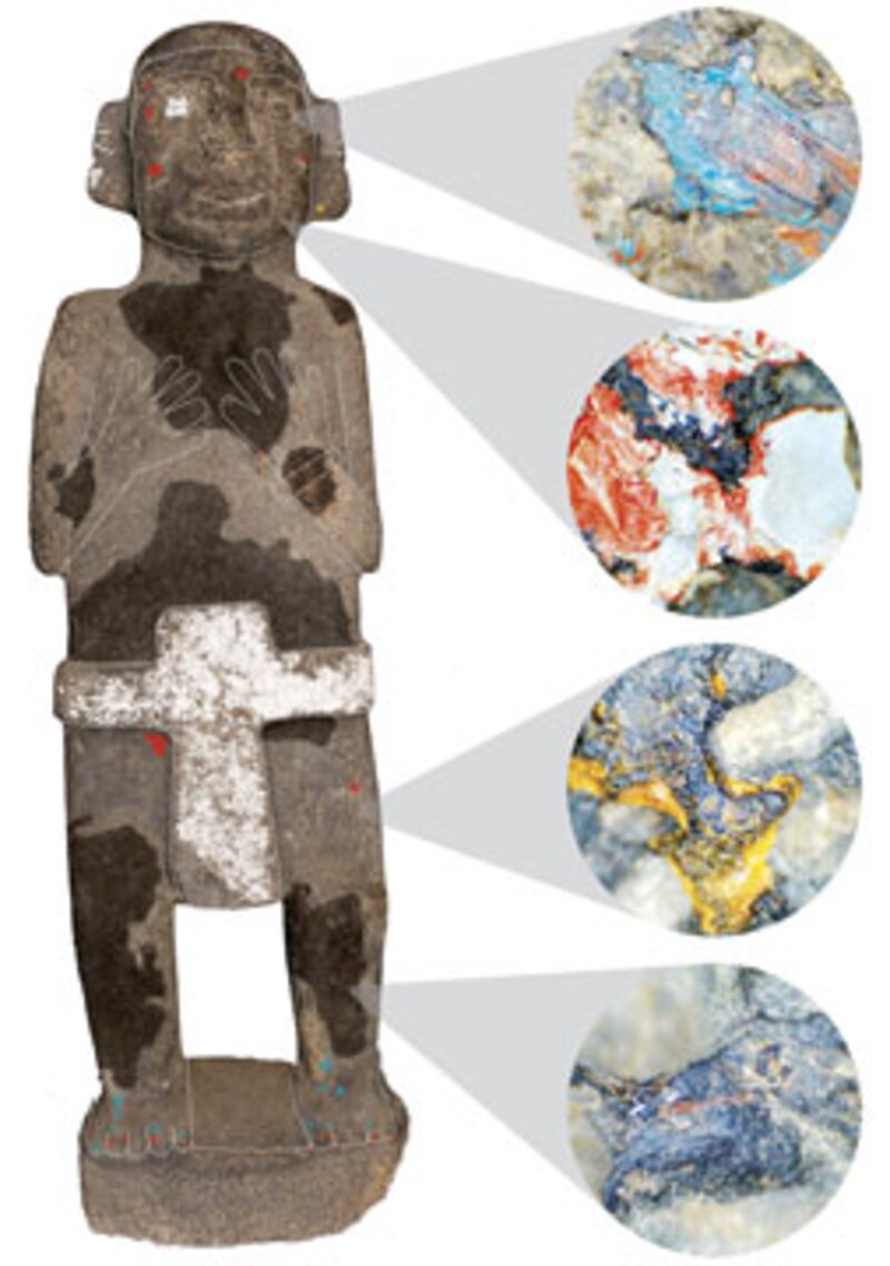 Descubren en México una escultura olmeca de 3.000 años con restos de pintura azul