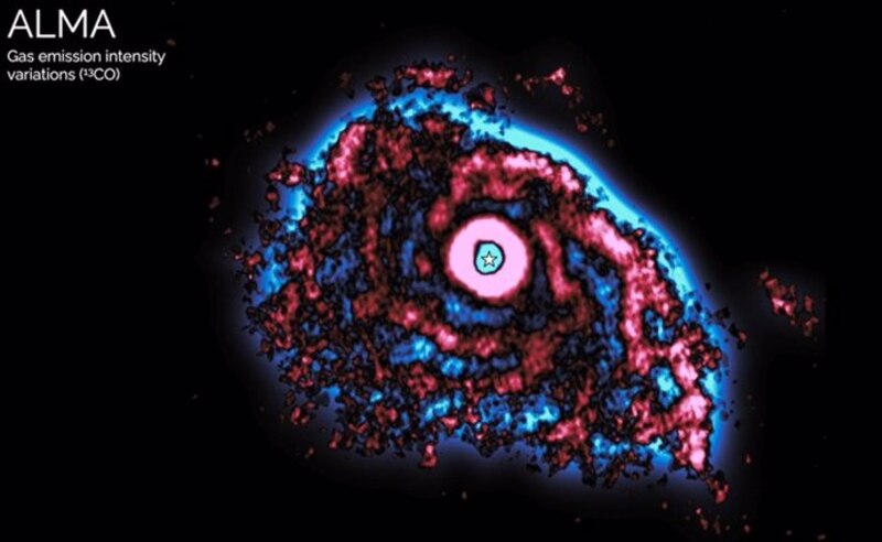 ALMA descubre un disco giratorio de gas en una galaxia enana