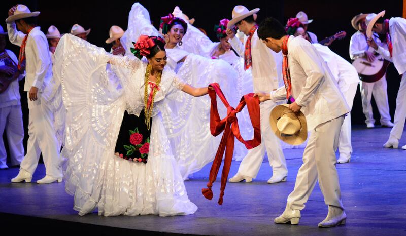 Pareja bailando Jarabe Tapatío