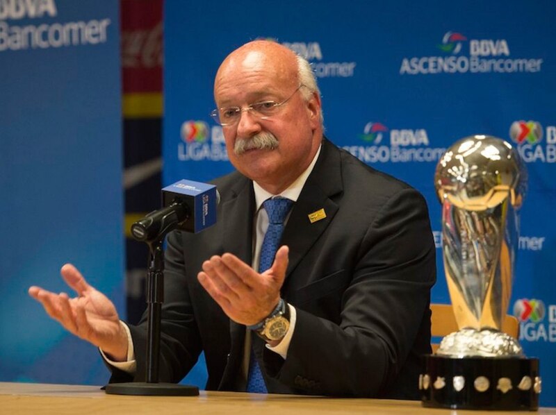 Presidente de la Liga MX, Enrique Bonilla, en conferencia de prensa.