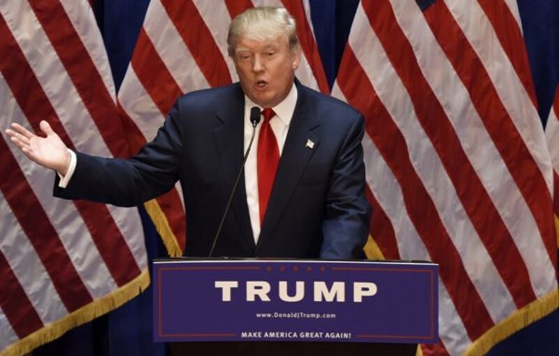 Donald Trump dando un discurso