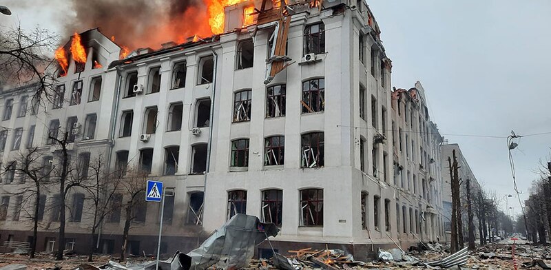 Bombardeo en Ucrania