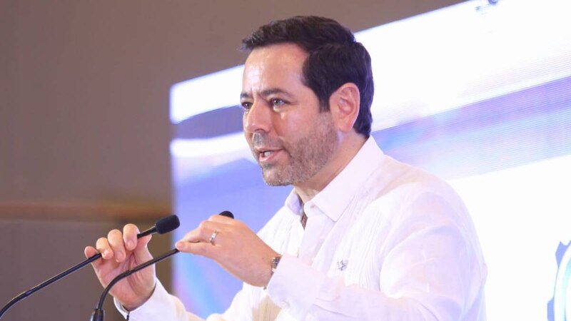 El presidente de Honduras, Juan Orlando Hernández, pronuncia un discurso.