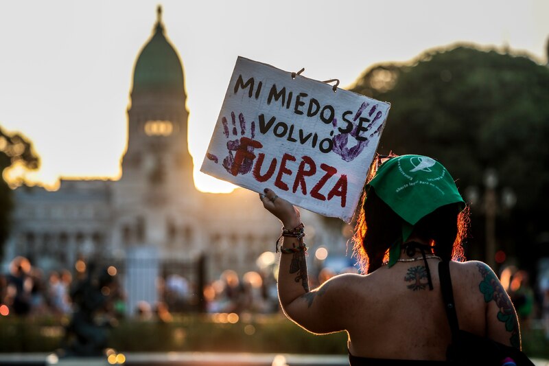 Protesta contra la violencia de género en Argentina