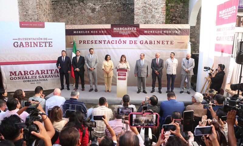 Title: Presentación del gabinete de Margarita González Saravia, gobernadora de Morelos
