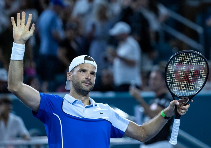 El tenista español Feliciano López celebra su victoria en el torneo de Miami.