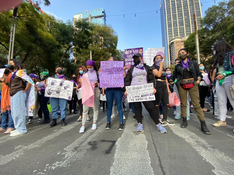 Protesta contra la violencia de género en México