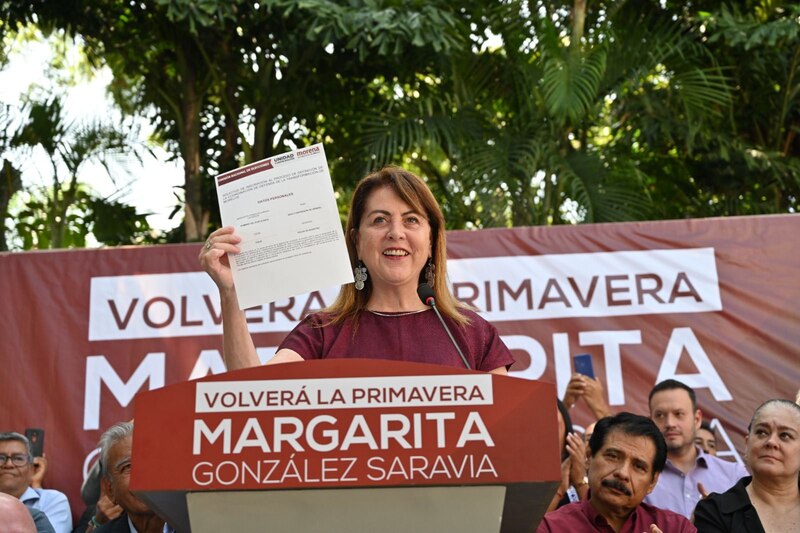 Margarita Zavala, candidata a la presidencia de México por la coalición "Por México al Frente", durante un mitin de campaña.