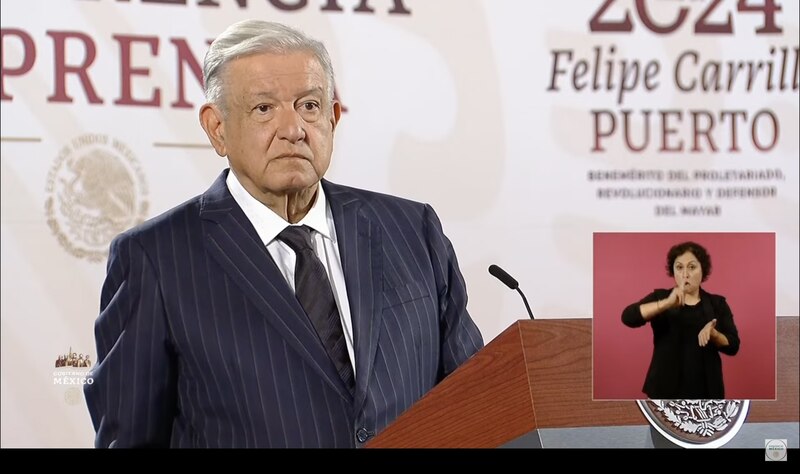 El presidente Andrés Manuel López Obrador durante una conferencia de prensa.