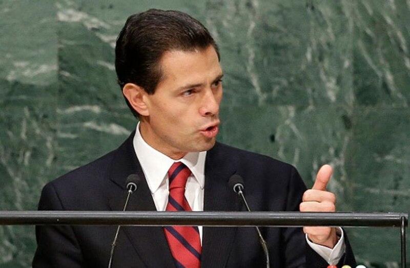 El presidente Enrique Peña Nieto pronuncia un discurso ante la ONU