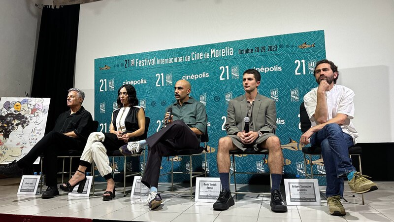 Conferencia de prensa de la película "El cuarto" en el 21 Festival Internacional de Cine de Morelia