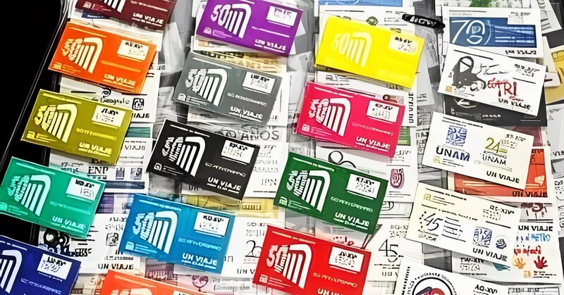 Distintos tipos de billetes de transporte público.