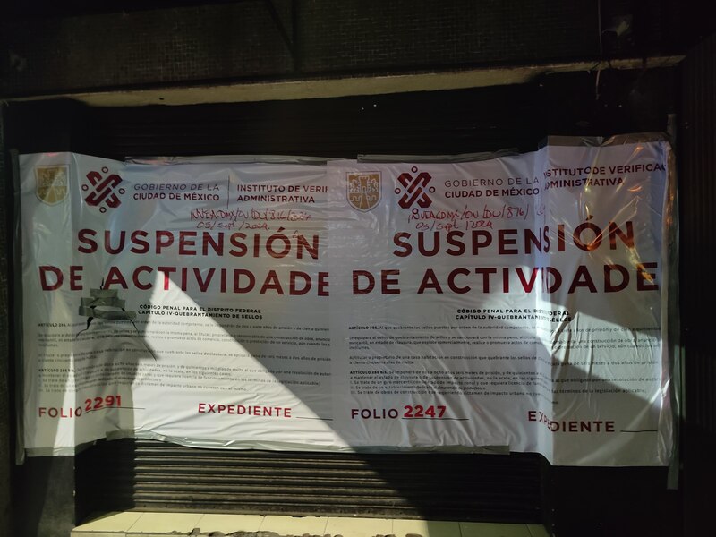 Title: Aviso de suspensión de actividades