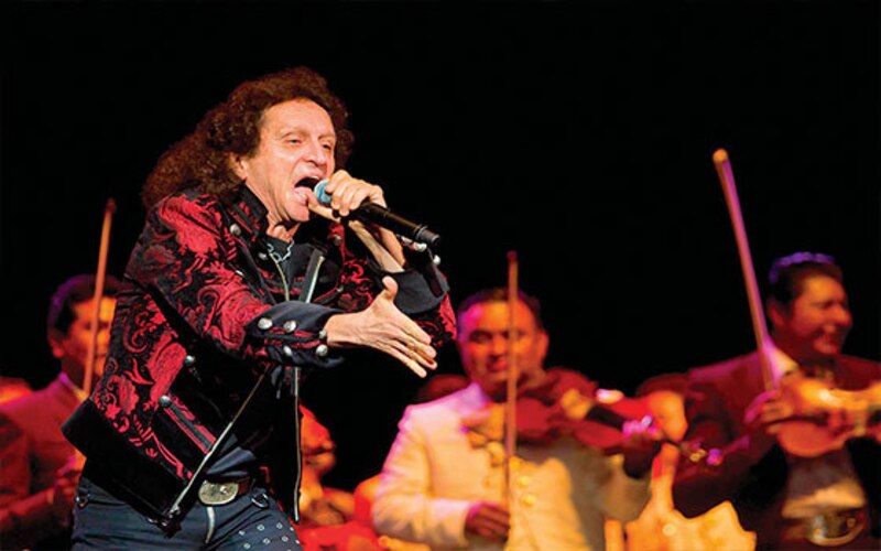 Vicente Fernández cantando en un concierto