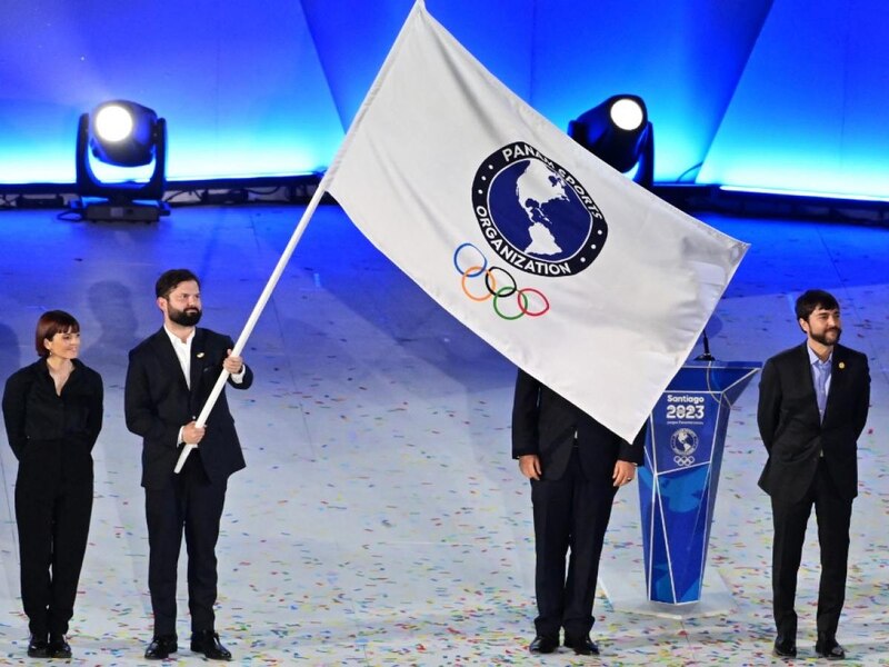 Presentación de la bandera de los Juegos Panamericanos 2023