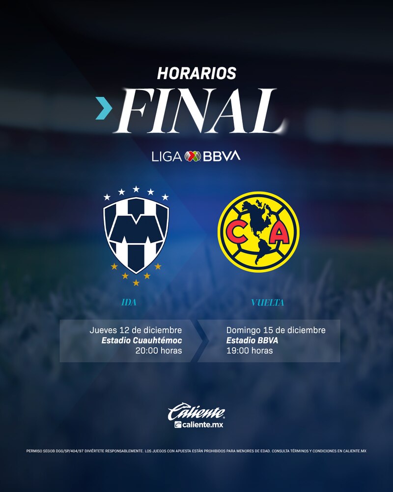 Horarios confirmados para los partidos de ida y vuelta entre Monterrey y América en la gran final de la Liga MX.