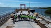 Constatan avance en obras del Puente Vehicular Nichupté, en Cancún