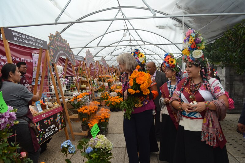 Mercado de flores en la Ciudad de México