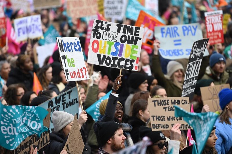 Protesta de profesores en Londres