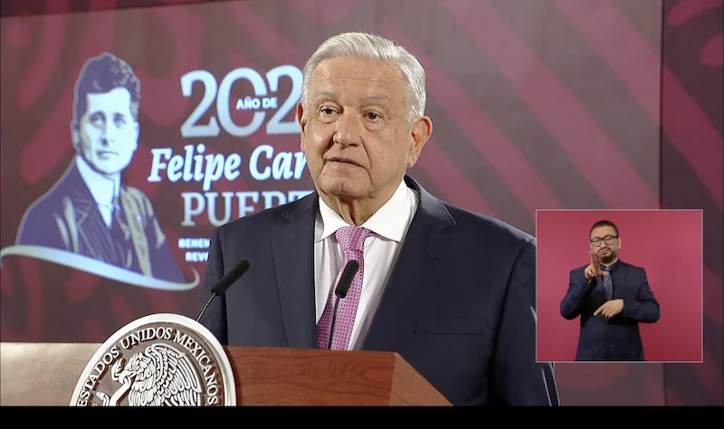 El presidente Andrés Manuel López Obrador durante su discurso en el Zócalo de la Ciudad de México.