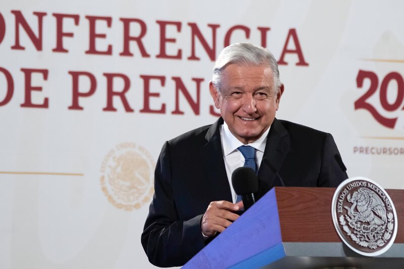 El presidente Andrés Manuel López Obrador en una conferencia de prensa