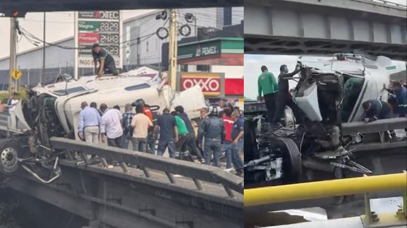se voltea un camión o tráiler en la carretera México-Querétaro