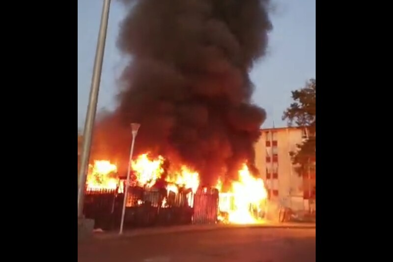 Incendio en un edificio