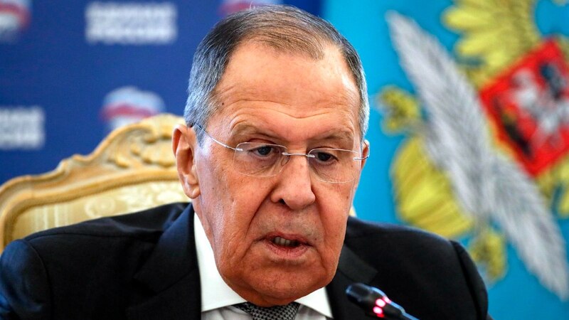 El ministro de Exteriores ruso, Serguéi Lavrov, durante una rueda de prensa.