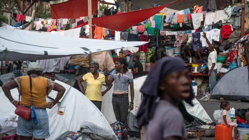 Campamento de refugiados en Haití