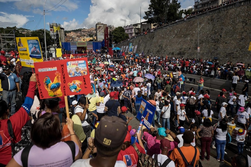 Marcha chavista en Caracas