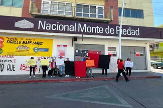 Huelga en el Monte de Piedad: Trabajadores reciben apoyo alimentario en pleno paro nacional