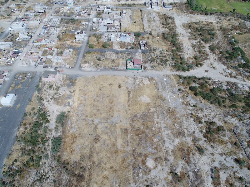 Vista aérea de un terreno baldío en la ciudad de Tijuana, México.
