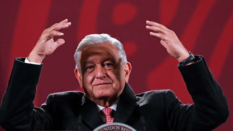 El presidente Andrés Manuel López Obrador durante una conferencia de prensa.