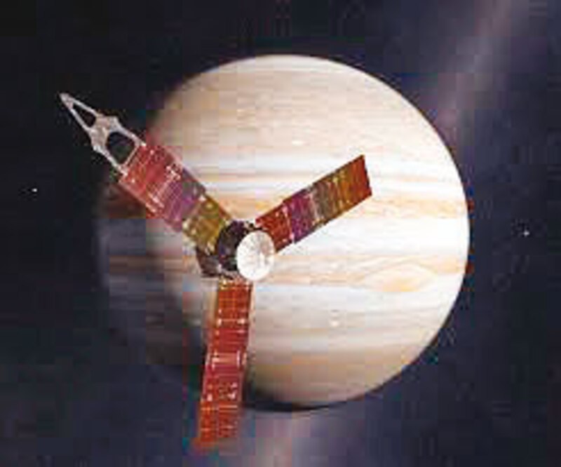 La nave espacial Galileo en Júpiter