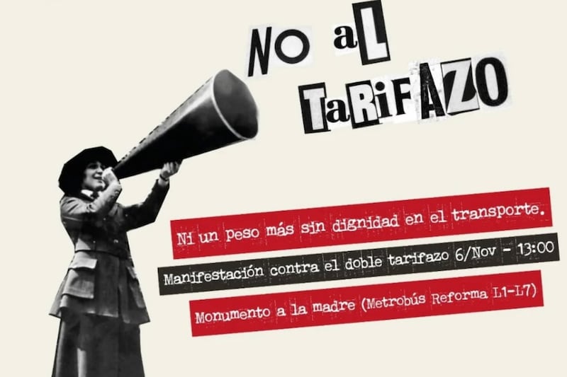 Flyer de la Convocatoria Marcha contra el tarifazo en CDMX