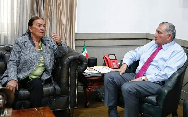 Reunión entre la Secretaria de Gobernación, Olga Sánchez Cordero, y el Gobernador de Oaxaca, Alejandro Murat.