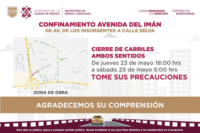 Title: Confinamiento Avenida del Imán de Av. de los Insurgentes a Calle Selva