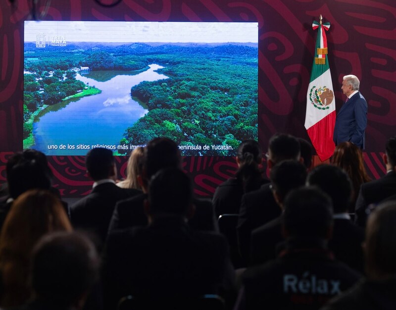 El presidente López Obrador presenta el proyecto del Tren Maya