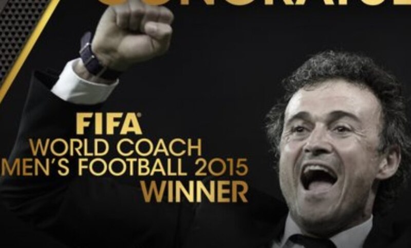 Luis Enrique, ganador del premio al mejor entrenador de fútbol masculino de la FIFA 2015