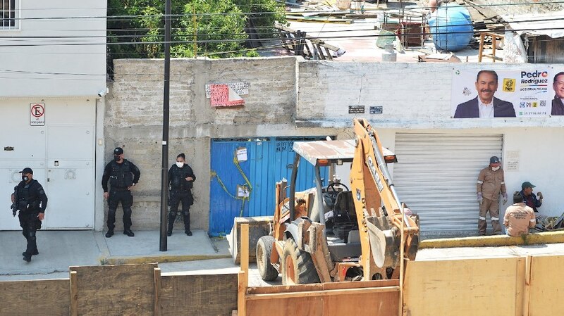 Operativo policial en una calle de la Ciudad de México
