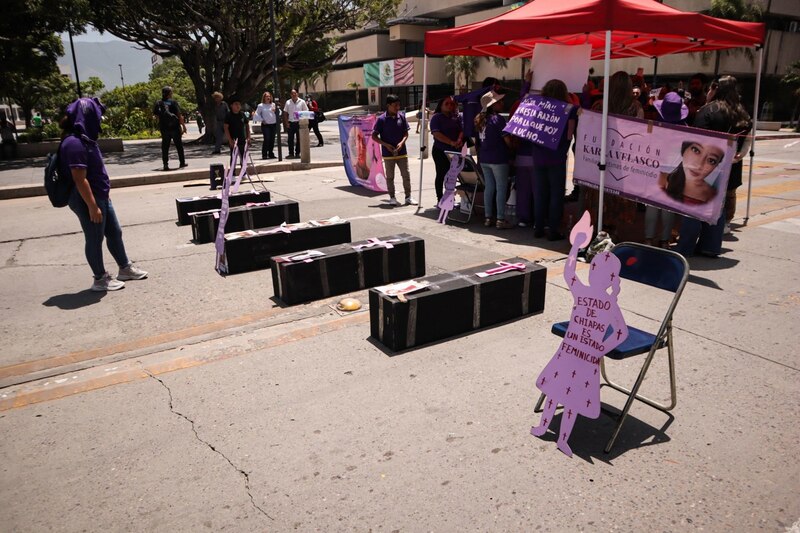 Protesta contra los feminicidios en Chiapas