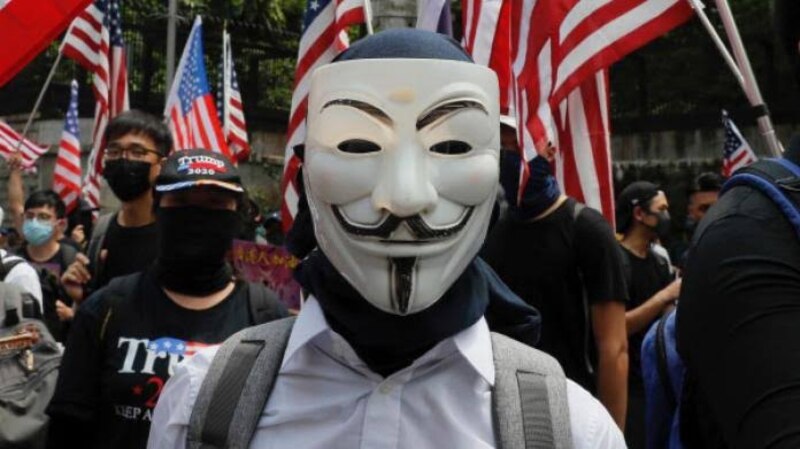 Anonymous protesta contra el gobierno