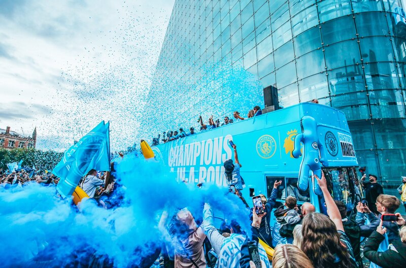 La celebración del Manchester City por la Premier League