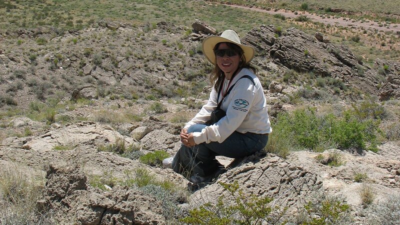 Geóloga en el campo