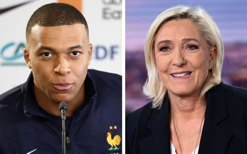 Kylian Mbappé y Marine Le Pen: dos caras de Francia