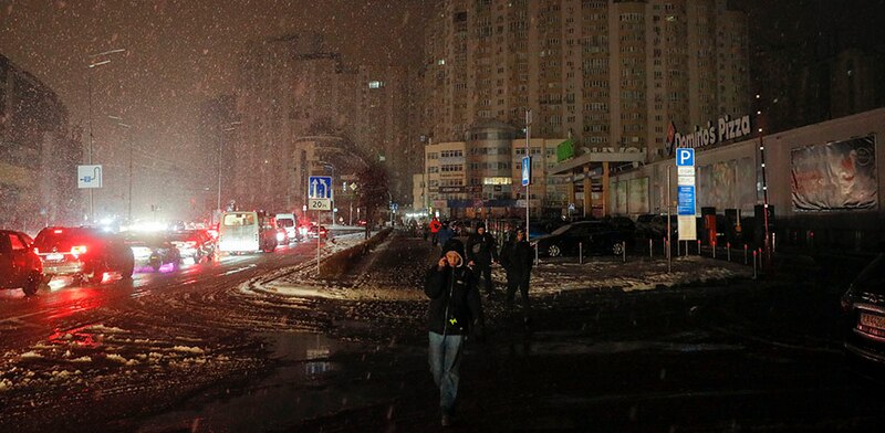 Nevando en la ciudad