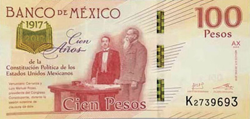 Billete de 100 pesos mexicanos