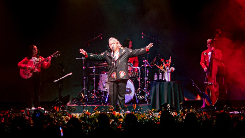 Rosalía cantando en concierto